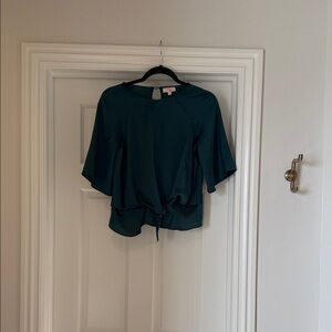 GB Girls Teal Blouse with Tie Front